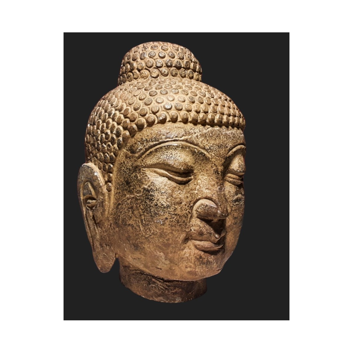 Buddha head made of stone Buddha head made of stone