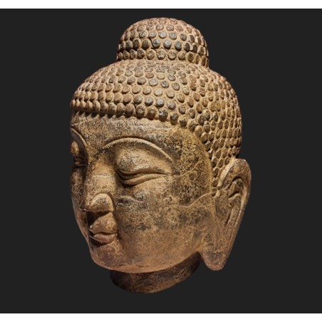 Buddha head made of stone