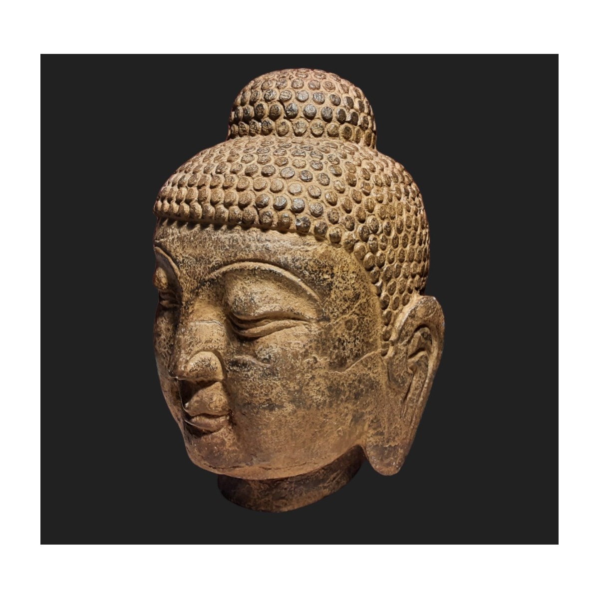 Buddha head made of stone Buddha head made of stone